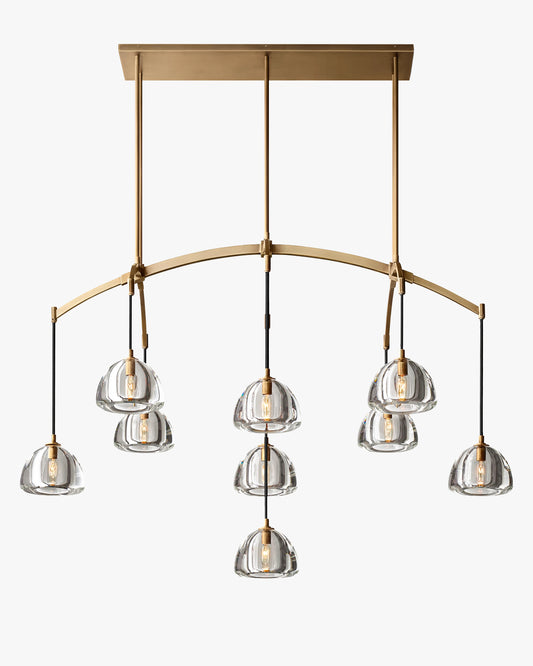 WOMO Crystal Linear Chandelier - Hemisphere