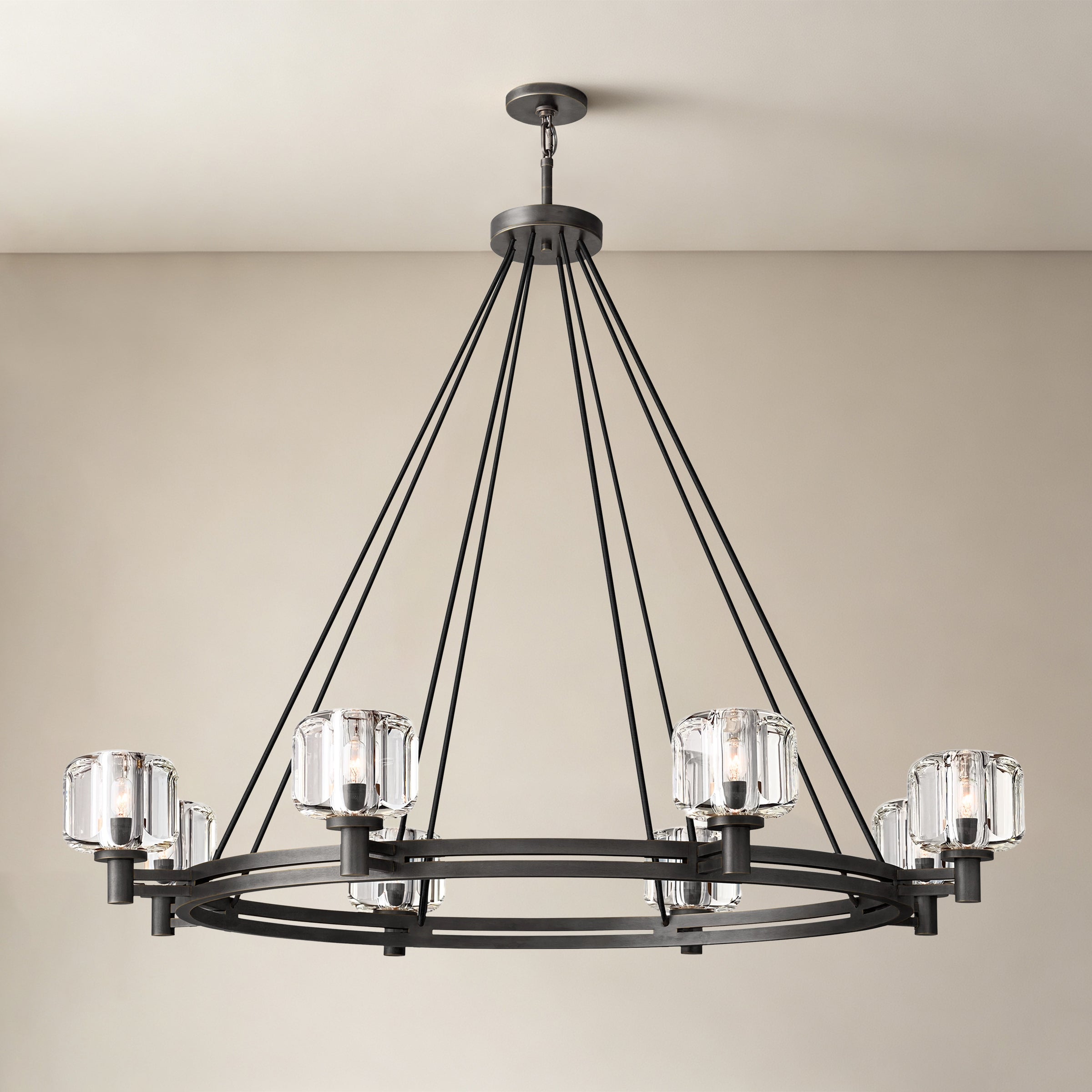 WOMO Crystal Round Candle Chandelier - Demaret