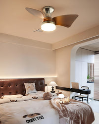 WOMO Small Silver Low Profile Ceiling Fan Lamp - WM5150