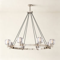 WOMO Crystal Round Candle Chandelier - Demaret