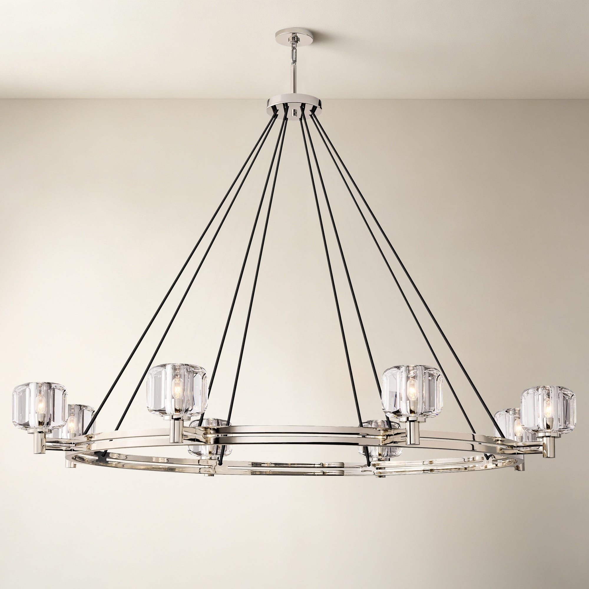 WOMO Crystal Round Candle Chandelier - Demaret
