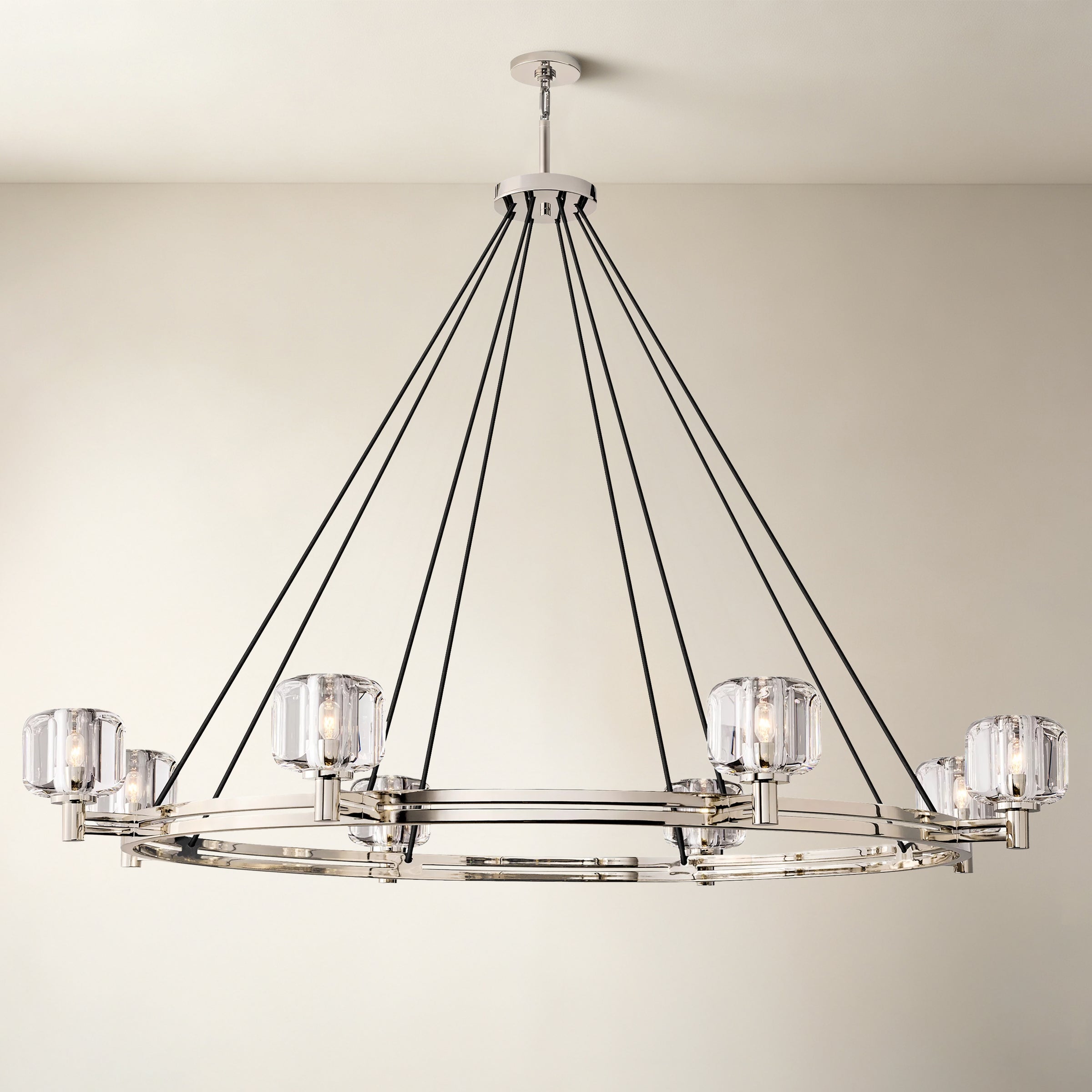 WOMO Crystal Round Candle Chandelier - Demaret