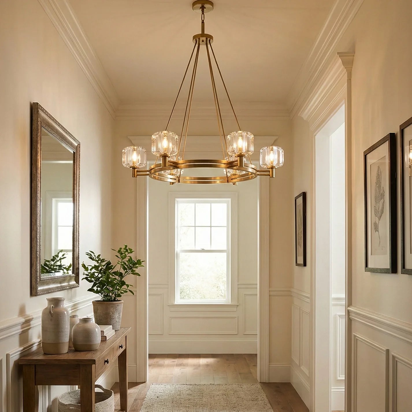 WOMO Crystal Round Candle Chandelier - Demaret