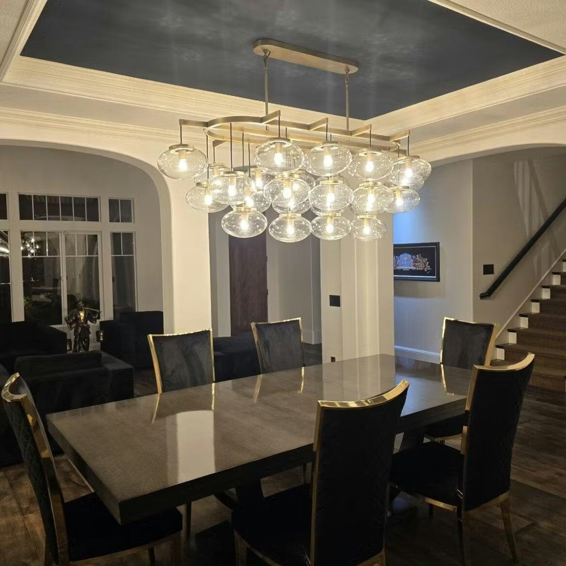 WOMO 72 inch Glass Bubble Oval Chandelier - Cabrette