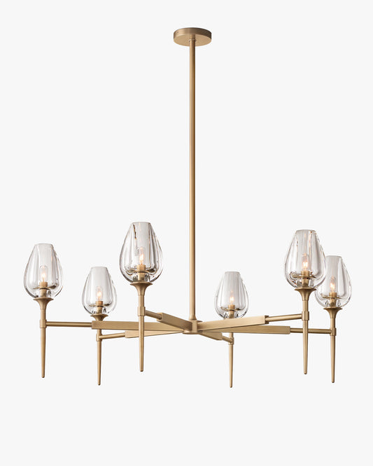 WOMO 27 Inch Torchiere Crystal Arm Chandelier - Tulip