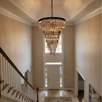 WOMO Crystal Prism Cascading Chandelier - Helix