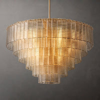 WOMO Ribbed Clear Glass Tiered Chandelier - Sirene