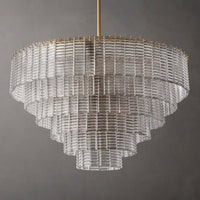 WOMO Ribbed Clear Glass Tiered Chandelier - Sirene