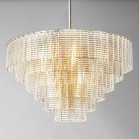 WOMO Ribbed Clear Glass Tiered Chandelier - Sirene