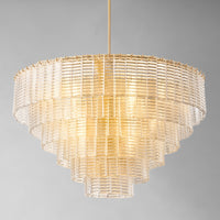 WOMO Ribbed Clear Glass Tiered Chandelier - Sirene