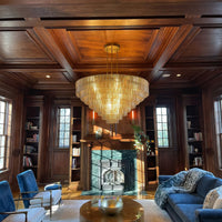 WOMO Ribbed Clear Glass Tiered Chandelier - Sirene