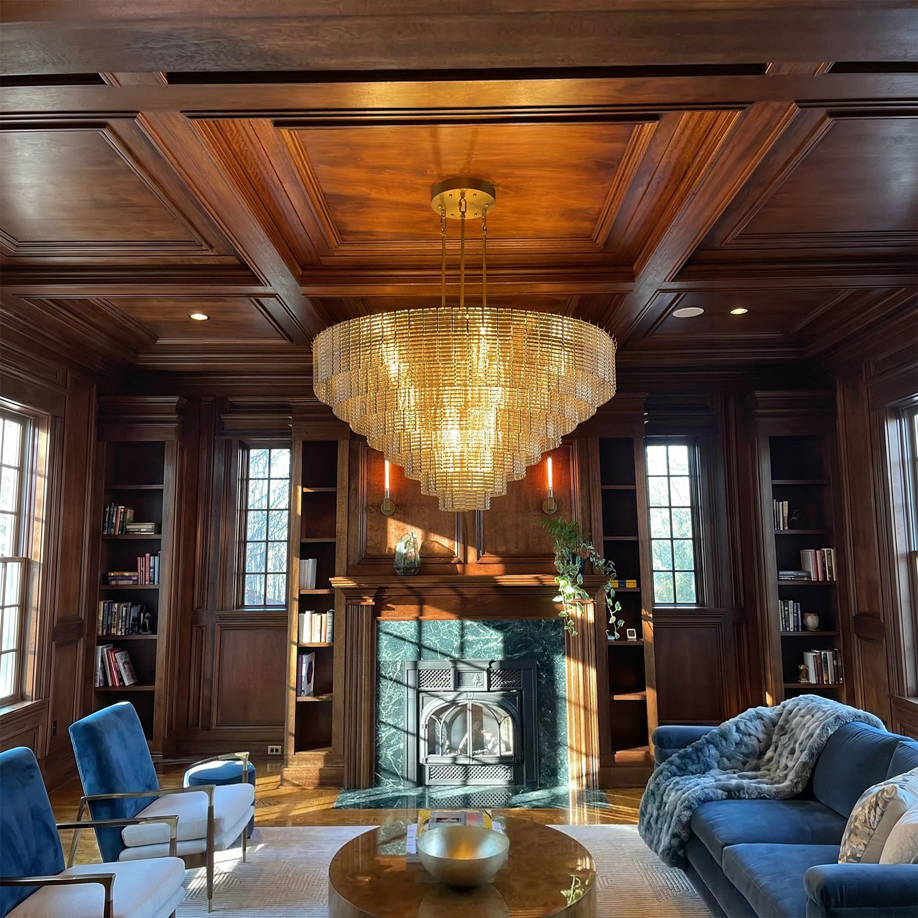 WOMO Ribbed Clear Glass Tiered Chandelier - Sirene