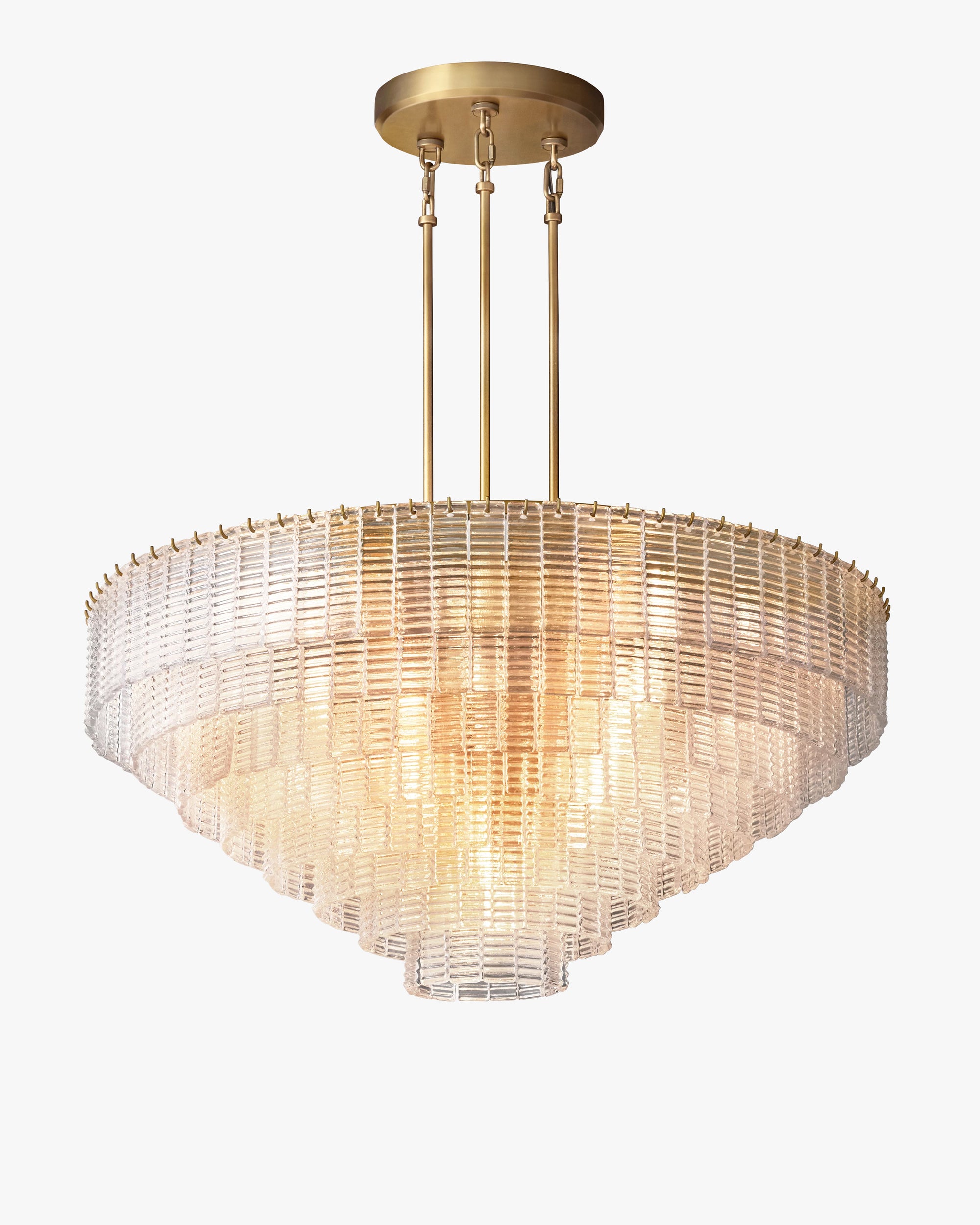 WOMO Ribbed Clear Glass Tiered Chandelier - Sirene