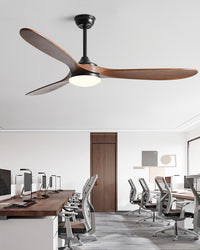 WOMO Large Wood Ceiling Fan with Light - WM5161