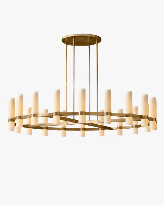 WOMO Cylindrical Milk Glass Round Chandelier - Ravelle