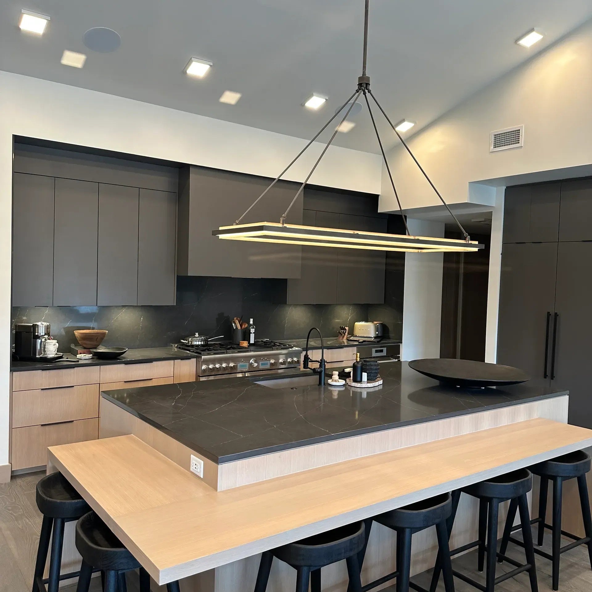 WOMO Forged Iron Rectangular LED Chandelier - Peralta
