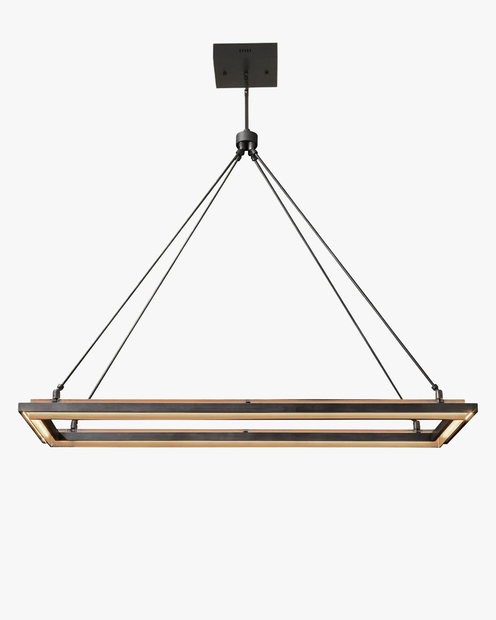 WOMO Forged Iron Rectangular LED Chandelier - Peralta