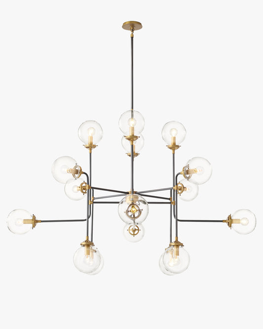 WOMO Clear Glass Sputnik Globe Chandelier - Bistro