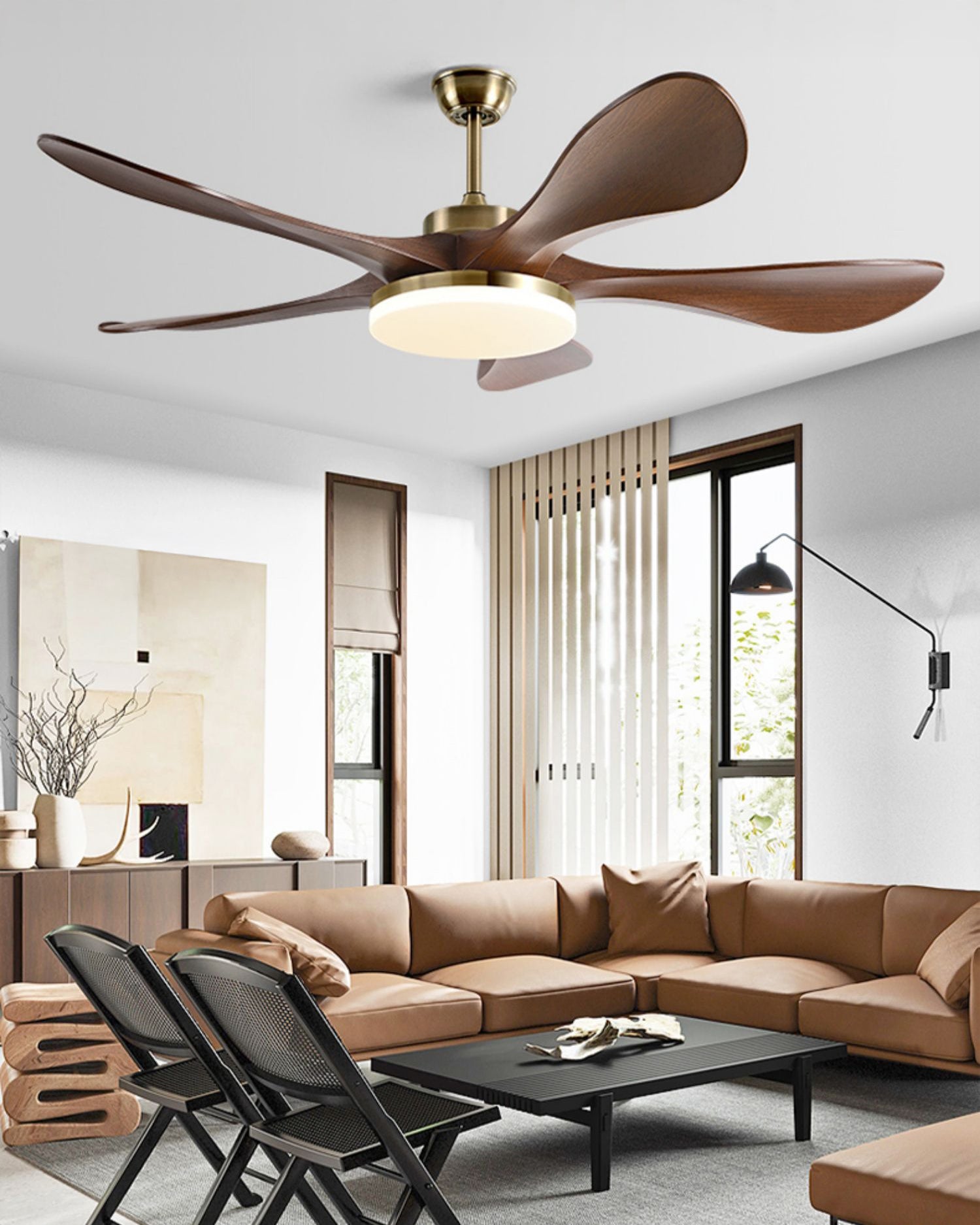 WOMO Mid Century Modern Ceiling Fan Lamp - WM5173