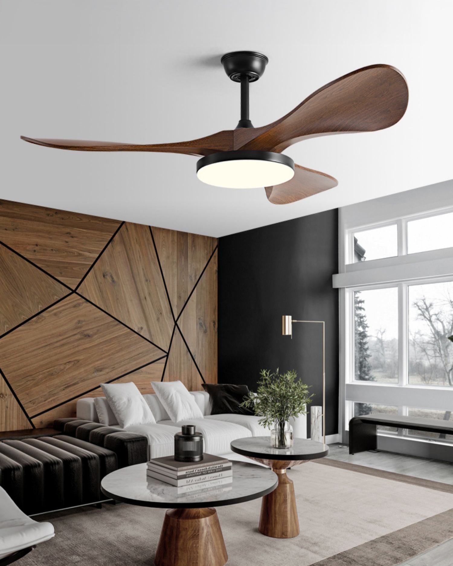 WOMO Mid Century Modern Ceiling Fan Lamp - WM5173