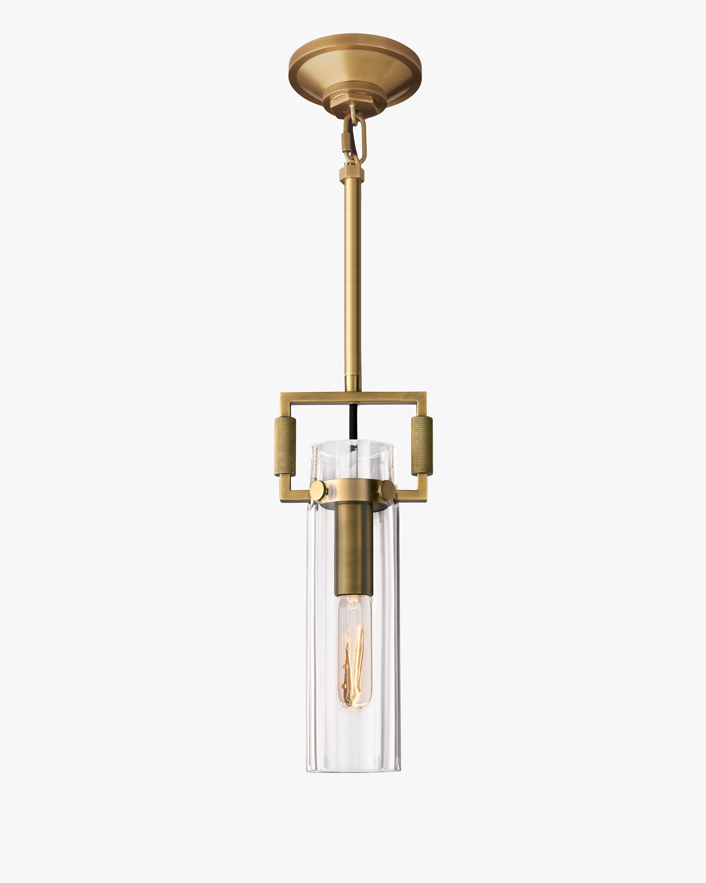 WOMO Clear Glass Cylinder Pendant Light - Machinist