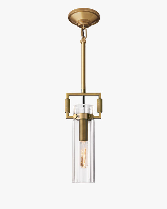 WOMO Clear Glass Cylinder Pendant Light - Machinist