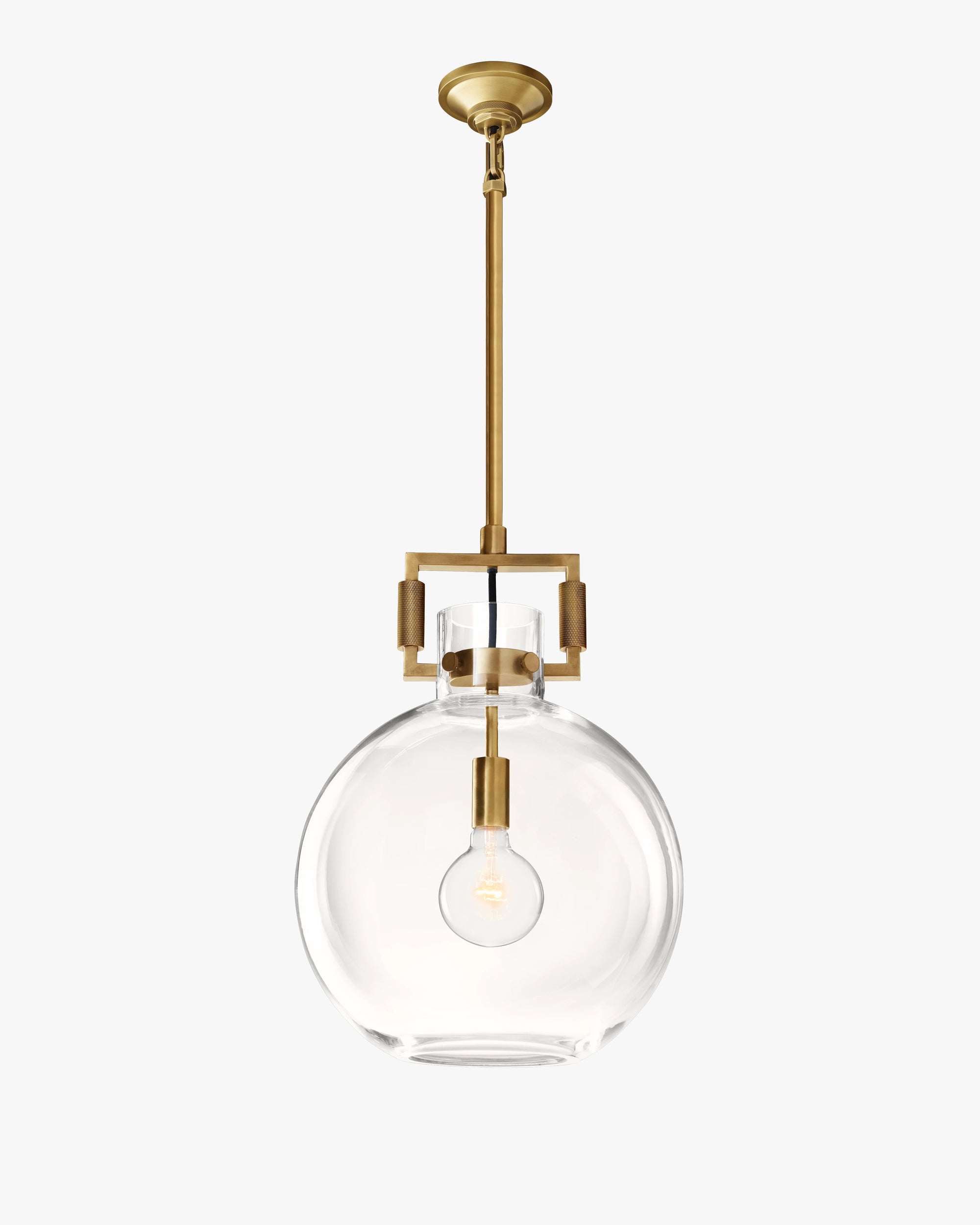 WOMO Clear Glass Globe Pendant Light - Machinist