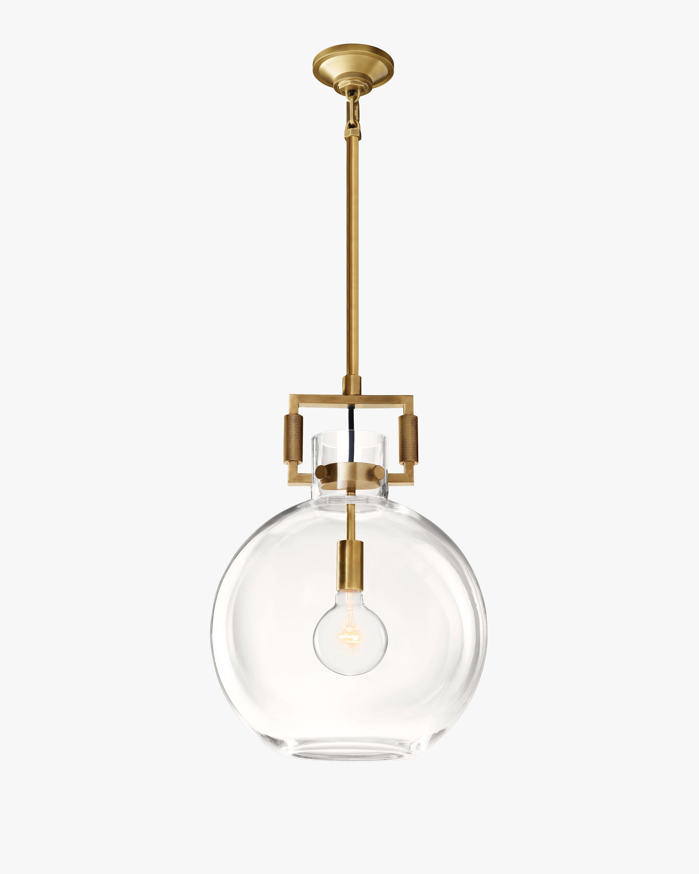 WOMO Clear Glass Globe Pendant Light - Machinist