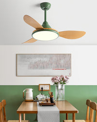 WOMO Modern Oak-look Ceiling Fan Lamp - WM5185
