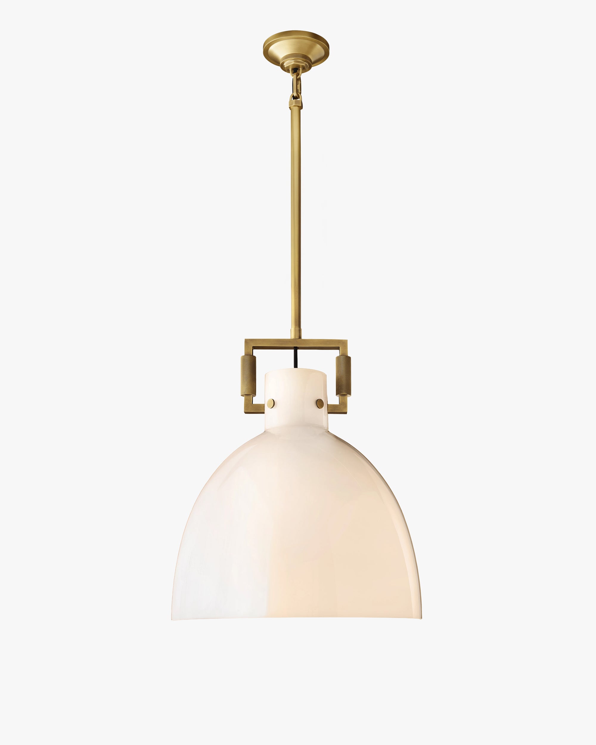 WOMO Milk Glass Dome Pendant Light - Machinist