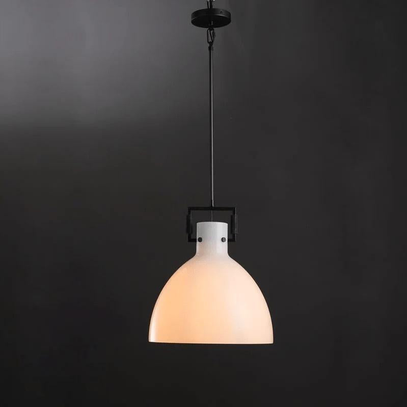WOMO Milk Glass Dome Pendant Light - Machinist