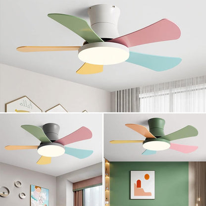 WOMO Scandi Low Profile Ceiling Fan Lamp-WM5086