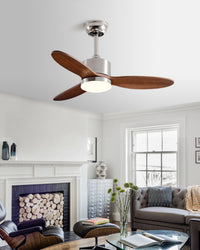 WOMO Mid Century Modern Ceiling Fan Lamp-WM5204