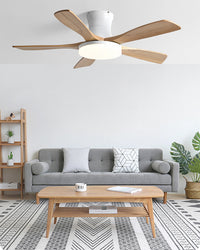 WOMO 5 Blade Low Profile Ceiling Fan Lamp - WM5208
