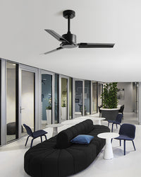 WOMO Industrial Metal Black Ceiling Fan-WM5217b