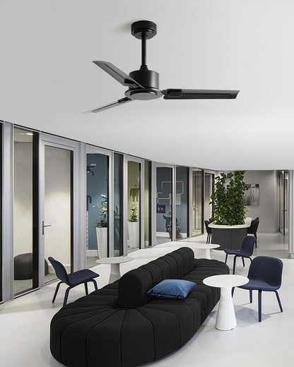 WOMO Industrial Metal Black Ceiling Fan-WM5217b