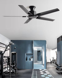 WOMO Low Profile Black Blade Ceiling Fan-WM5217a