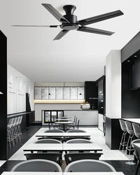 WOMO Low Profile Black Blade Ceiling Fan-WM5217a