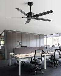 WOMO Industrial Metal Black Ceiling Fan-WM5217b