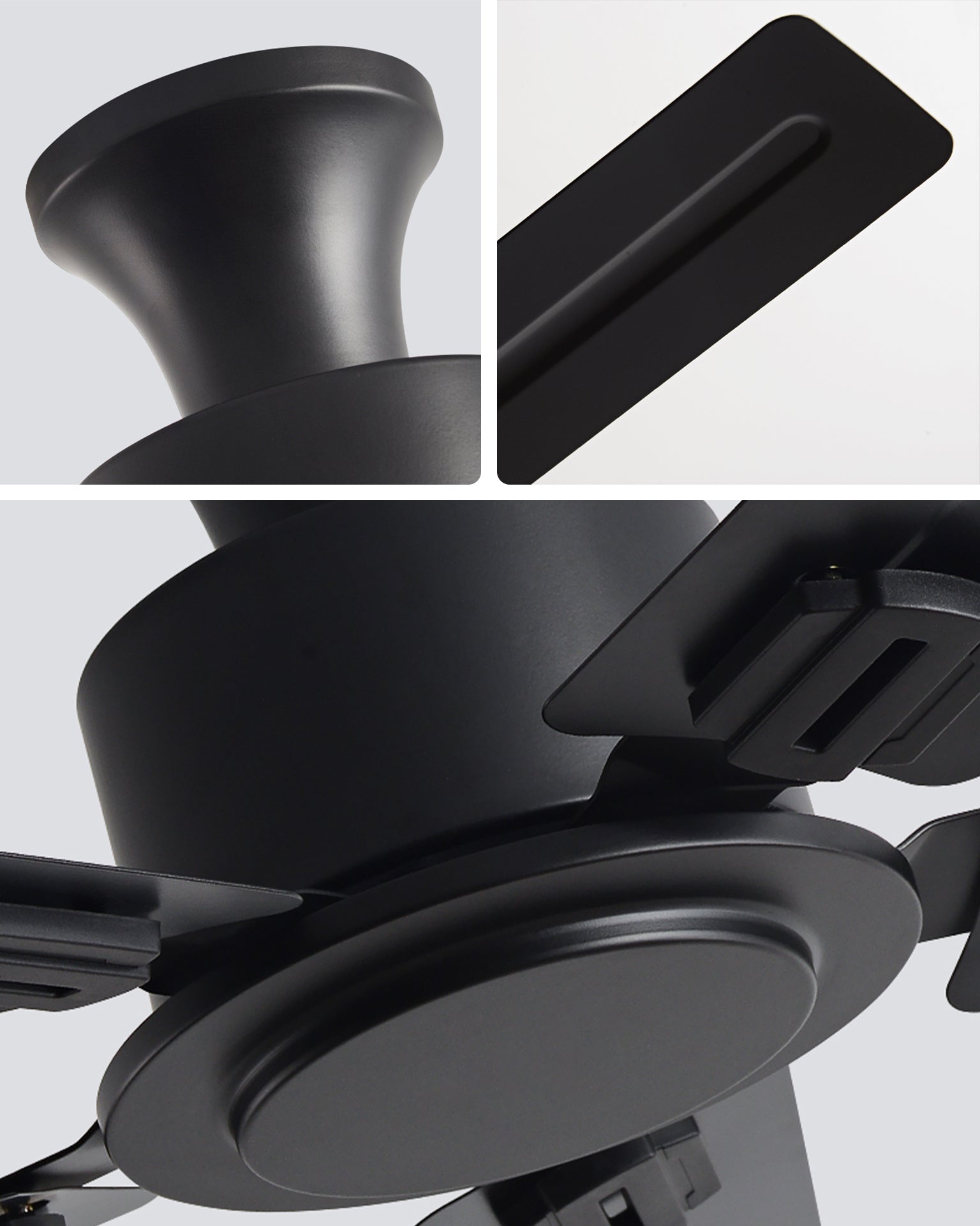 WOMO Low Profile Black Blade Ceiling Fan-WM5217a