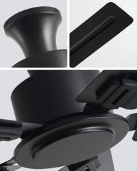 WOMO Low Profile Black Blade Ceiling Fan-WM5217a