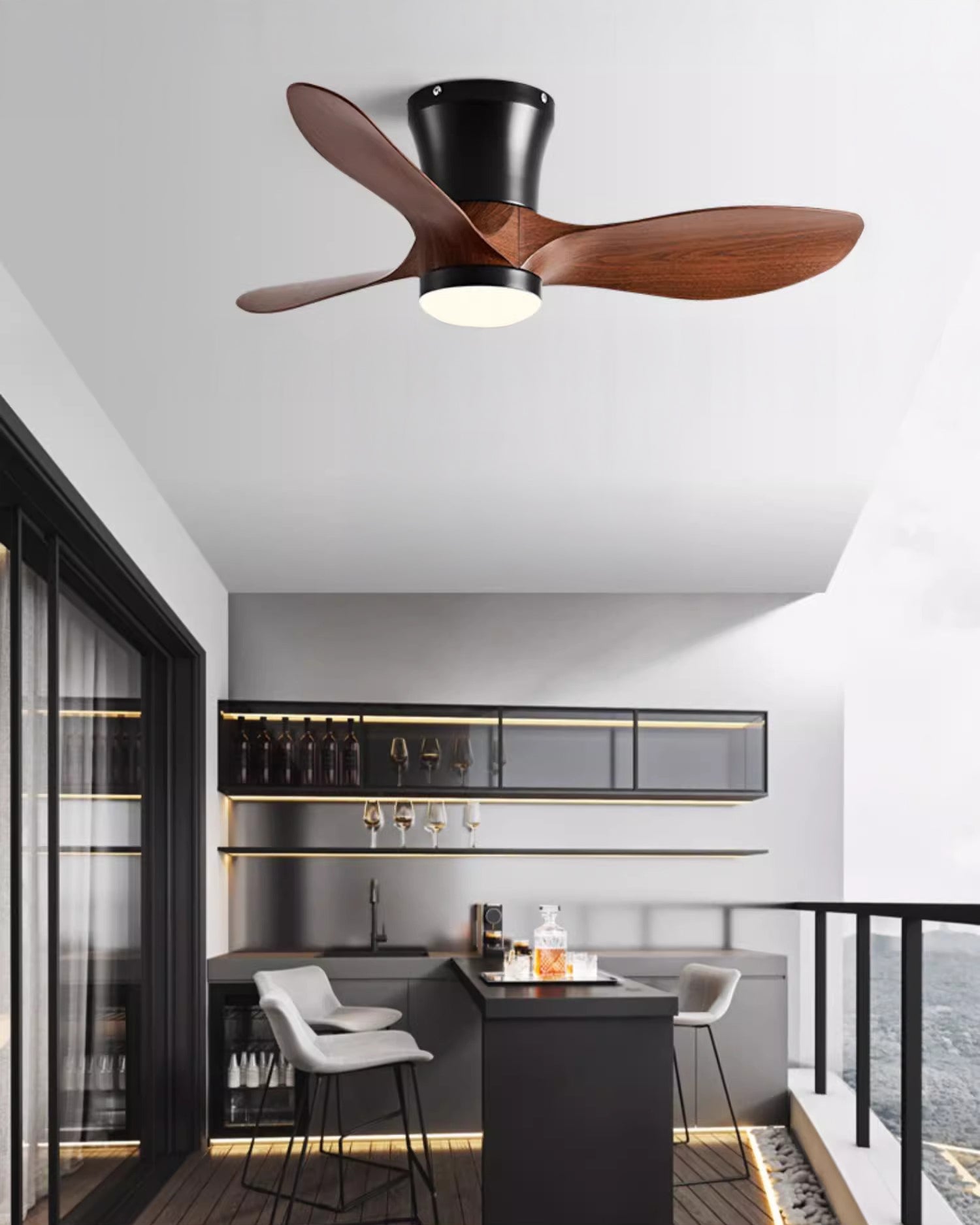 WOMO 3 Blade Small Ceiling Fan Lamp-WM5218