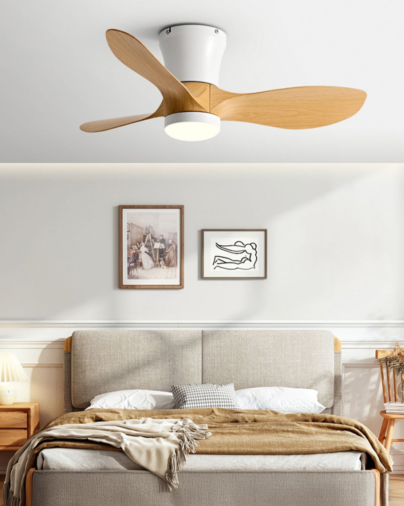 WOMO 3 Blade Small Ceiling Fan Lamp-WM5218