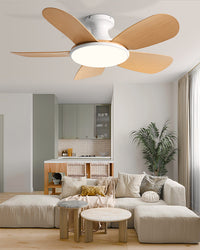 WOMO 5 Blade Low Profile Ceiling Fan Lamp-WM5226