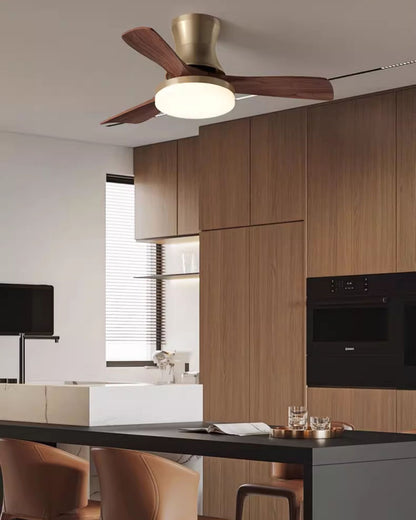 WOMO Mid Century Modern Low Profile Ceiling Fan Lamp - WM5228b