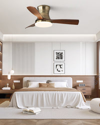 WOMO Mid Century Modern Low Profile Ceiling Fan Lamp - WM5228b