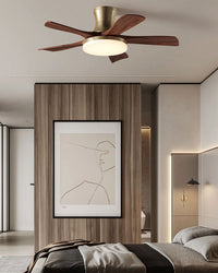WOMO Mid Century Modern Low Profile Ceiling Fan Lamp - WM5228b