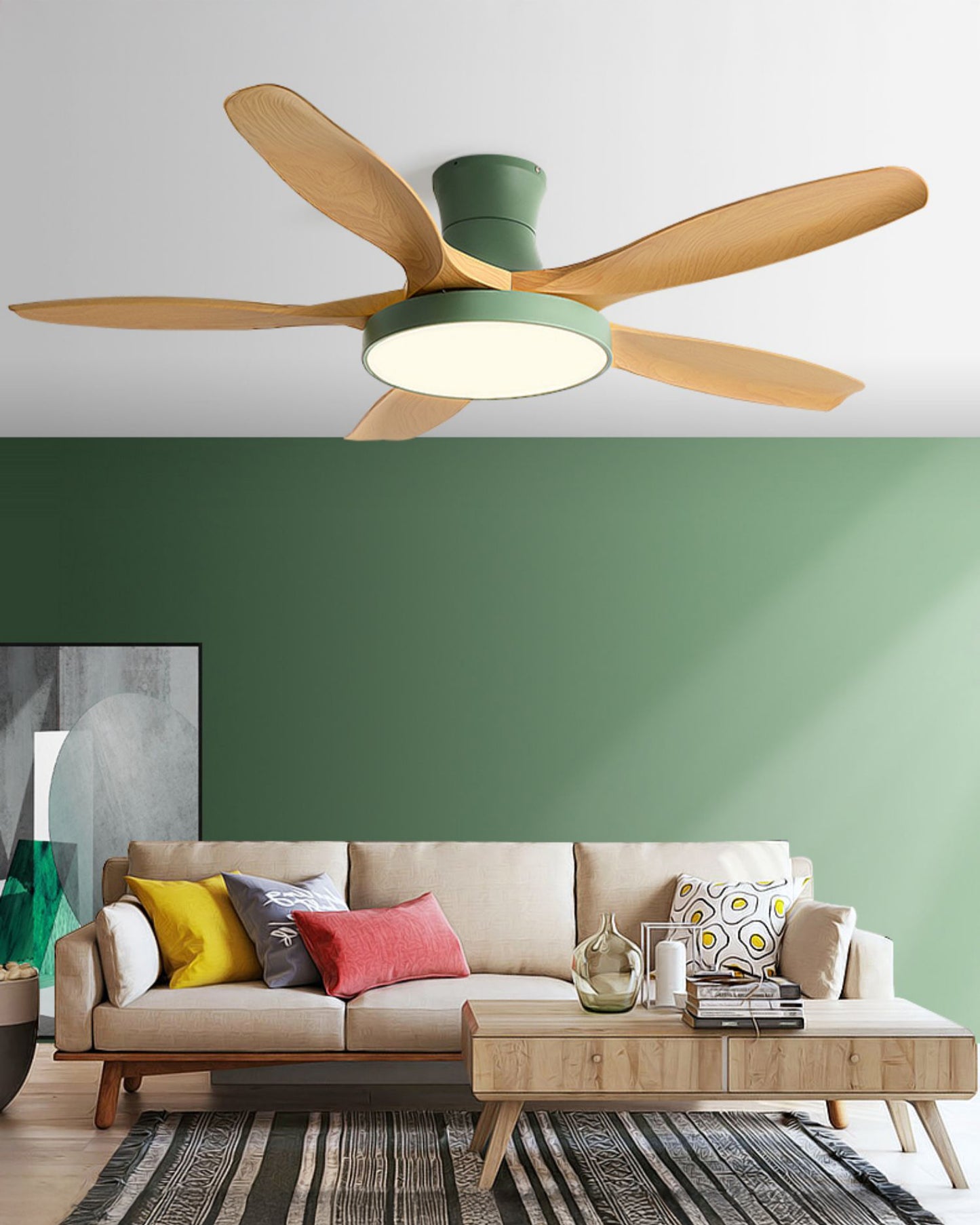 WOMO 5 Blade Low Profile Ceiling Fan Lamp - WM5245a