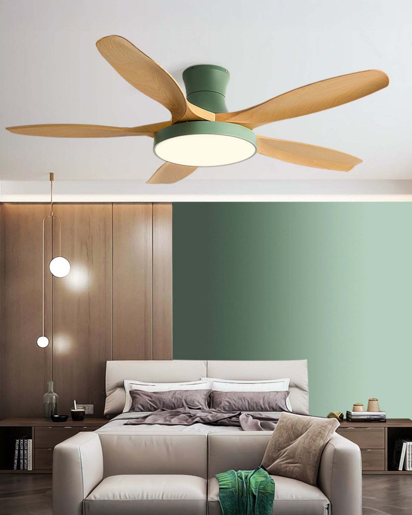 WOMO 5 Blade Low Profile Ceiling Fan Lamp - WM5245a