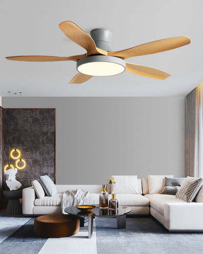 WOMO 5 Blade Low Profile Ceiling Fan Lamp - WM5245a
